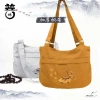 Monk's bag, layperson's bag, incense-burning bag, chanting bag, temple monk's canvas bag, monastics' meditation single-shoulder crossbody bag, Golden Qilin 02 Specification image